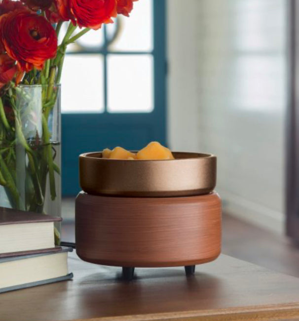 Dark Walnut Wood 2 in 1 Wax Warmer