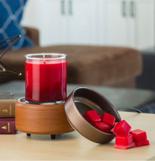 Dark Walnut Wood 2 in 1 Wax Warmer